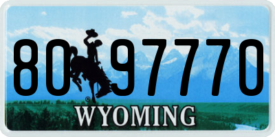 WY license plate 8097770