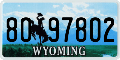 WY license plate 8097802