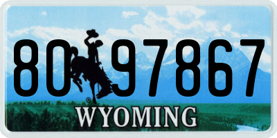 WY license plate 8097867