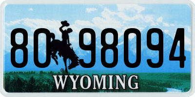 WY license plate 8098094