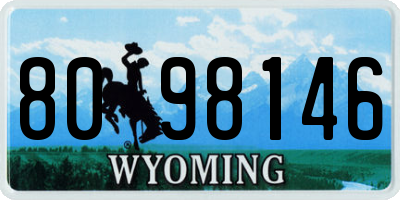 WY license plate 8098146