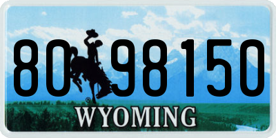 WY license plate 8098150