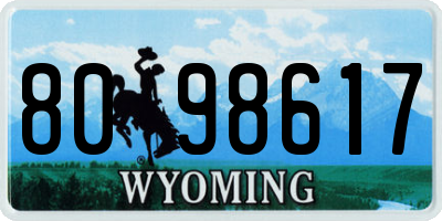 WY license plate 8098617