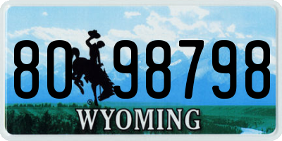 WY license plate 8098798