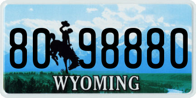 WY license plate 8098880