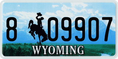 WY license plate 809907