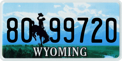 WY license plate 8099720