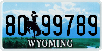 WY license plate 8099789