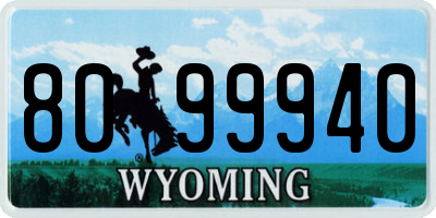 WY license plate 8099940