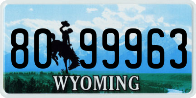 WY license plate 8099963