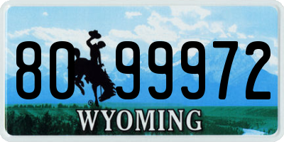 WY license plate 8099972