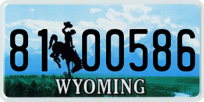 WY license plate 8100586