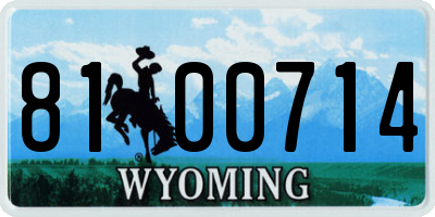 WY license plate 8100714