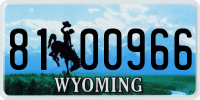 WY license plate 8100966