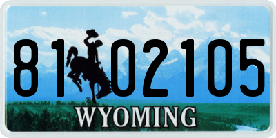 WY license plate 8102105