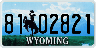 WY license plate 8102821