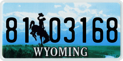 WY license plate 8103168