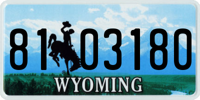 WY license plate 8103180
