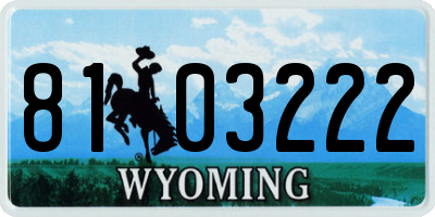 WY license plate 8103222