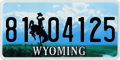 WY license plate 8104125