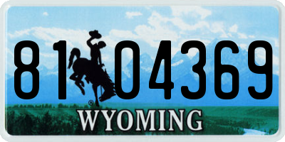 WY license plate 8104369
