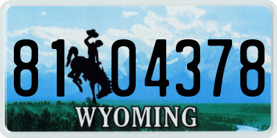 WY license plate 8104378