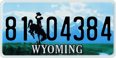 WY license plate 8104384