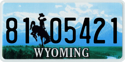 WY license plate 8105421