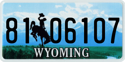 WY license plate 8106107