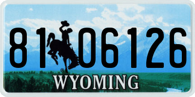 WY license plate 8106126
