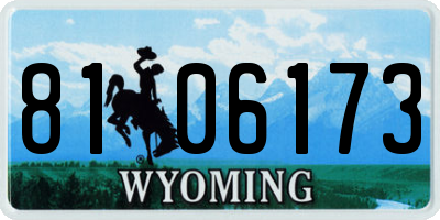 WY license plate 8106173