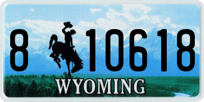 WY license plate 810618