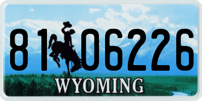 WY license plate 8106226