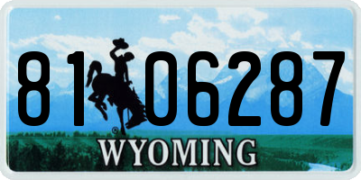 WY license plate 8106287
