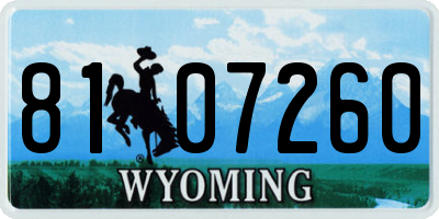 WY license plate 8107260