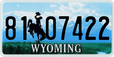 WY license plate 8107422