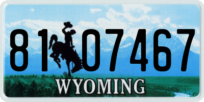 WY license plate 8107467