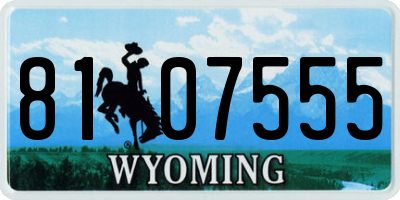 WY license plate 8107555