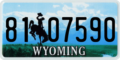 WY license plate 8107590