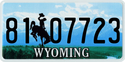 WY license plate 8107723