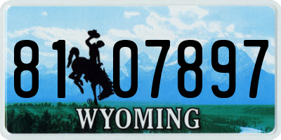 WY license plate 8107897