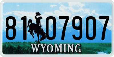 WY license plate 8107907