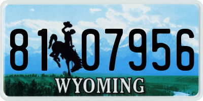 WY license plate 8107956