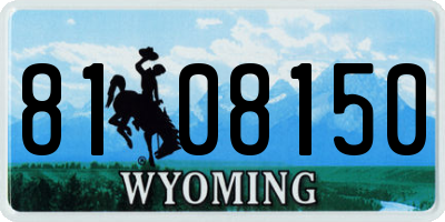 WY license plate 8108150