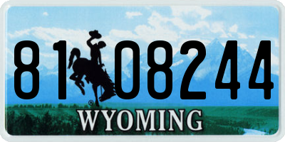 WY license plate 8108244