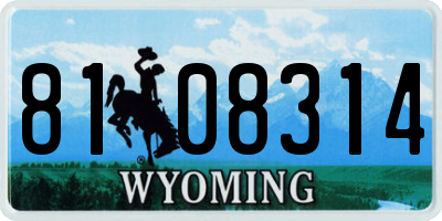 WY license plate 8108314