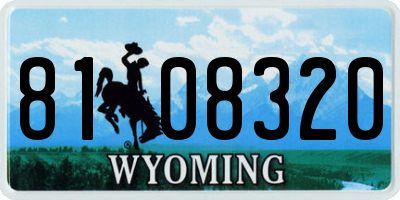 WY license plate 8108320