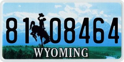 WY license plate 8108464
