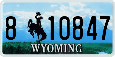 WY license plate 810847