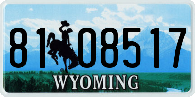 WY license plate 8108517